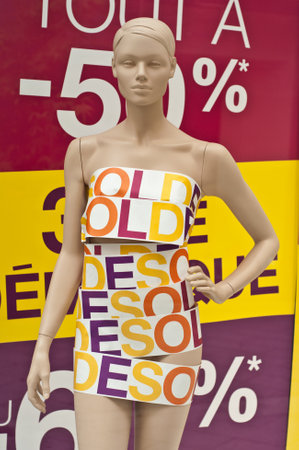 MULHOUSE - FRANCE - 13 th July 2014 - discount shooping storeのeditorial素材