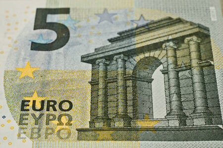 european money - five euros closeupの写真素材
