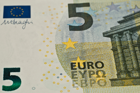 european money - five euros closeupの写真素材
