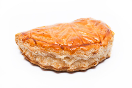 apple croissant on white backgroundの写真素材