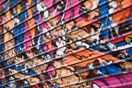 urban Art street in paris - abstractのeditorial素材