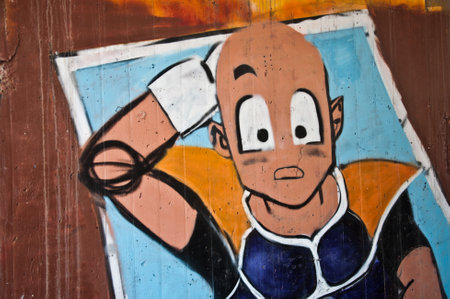 urban art  street in Paris- characterのeditorial素材