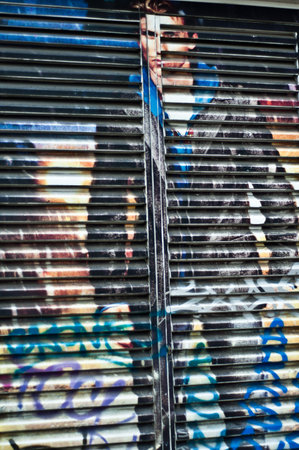 urban Art street in paris - manのeditorial素材