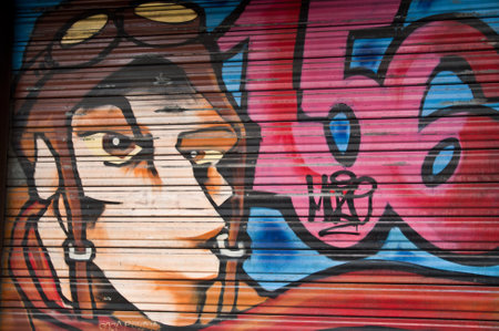 urban art  street in Paris- character