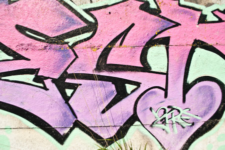 urban Art street in Paris - abstractのeditorial素材