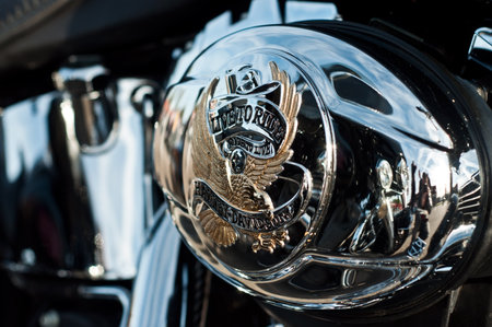 Lutherbach - France - 19 October 2014 - Harley Davidson motorbke closeupのeditorial素材