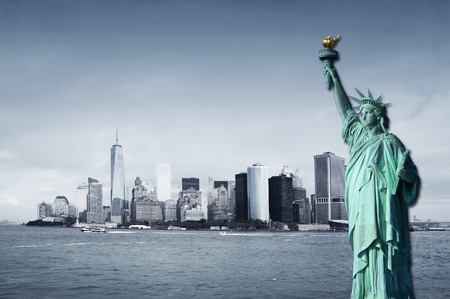 Manhattan skyline with Statue of liberty