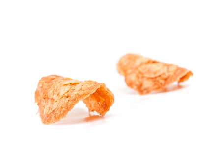 tiles with almonds on white backgroundの写真素材