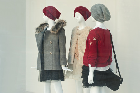 mannequin winter fashion in a showroom