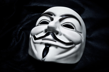 Vendetta mask symbol for the online hacktivist group Anonymousのeditorial素材