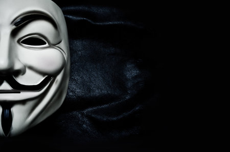 Vendetta mask symbol for the online hacktivist group Anonymous