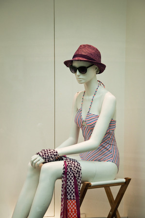 summer fashion in a showroomの写真素材