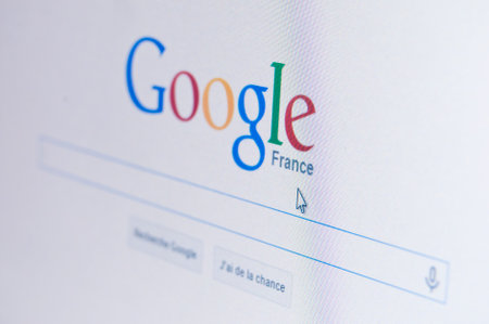 PARIS - France  - 17 February 2015 - google page of search on sreen