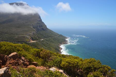 the savage beach and rocks at Cape of good hope - South Africaの写真素材