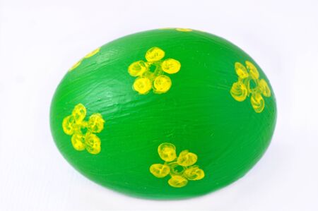 decorative easter egg on white backgroundの写真素材