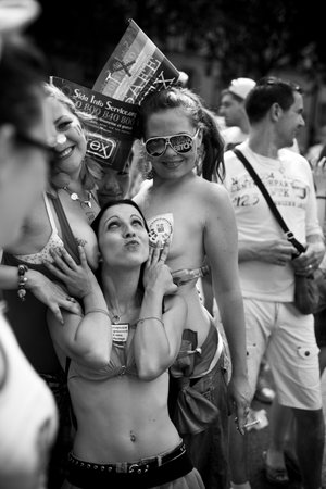 PARIS - FRANCE - JUNE 30 2012: Protesters marching for gay rights at The Gay Pride parade 2012 in Paris,のeditorial素材
