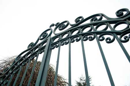 castle entry with grid closed closeupの写真素材