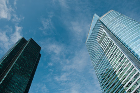PARIS - France - 23 March 2015 - La defense Buildings reflexionのeditorial素材