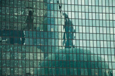 PARIS - France - 23 March 2015 - La defense Buildings reflexionのeditorial素材