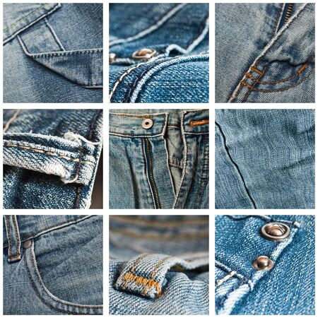 jean's texture closeup background collageの写真素材
