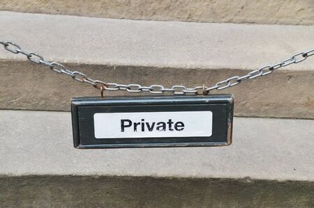 Private panel on a chainの写真素材