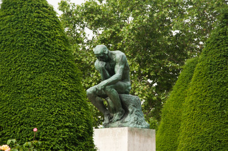 the thinking in Rodin museum in Paris - taken 14 June 2013のeditorial素材