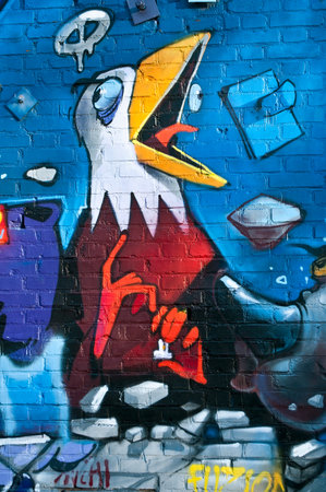 MULHOUSE - France - 23 January 2016 - graffiti of eagleのeditorial素材