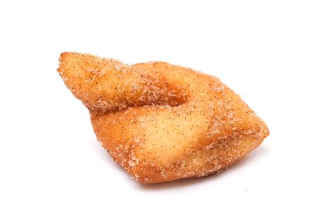 Bugne - french donut on white background