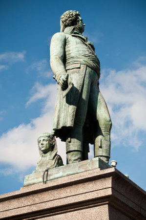 the statue of Kleber in Strasbourg - Franceのeditorial素材