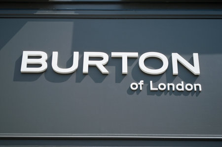 MULHOUSE - France 22 May 2016 - retail of the logo of the brand "Burton"signageのeditorial素材