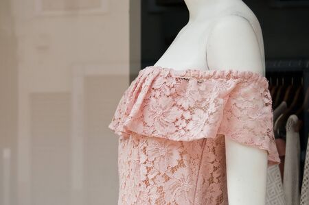 retail of mannequin with sexy dress in a women fashion shopping storeの写真素材