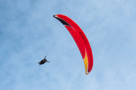 THAN - France - 16 October 2016 - paraglider on the skyのeditorial素材