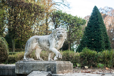 statue of lion in Wallach french park in Mulhouseのeditorial素材