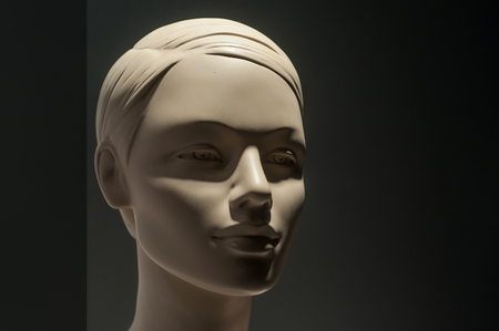 closeup of mannequin by night in fashion storeの写真素材