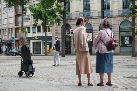 MULHOUSE - France - 9 June 2017 - Jehovah's witnesses in the streetのeditorial素材