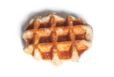 closeup of french waffle on white backgroundの写真素材