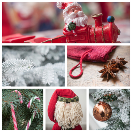 Various view of Christmas decoration backgroundの写真素材