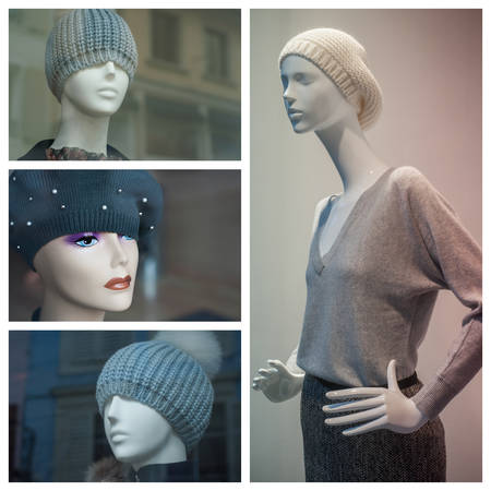 collection of winter fashion for women collageの写真素材