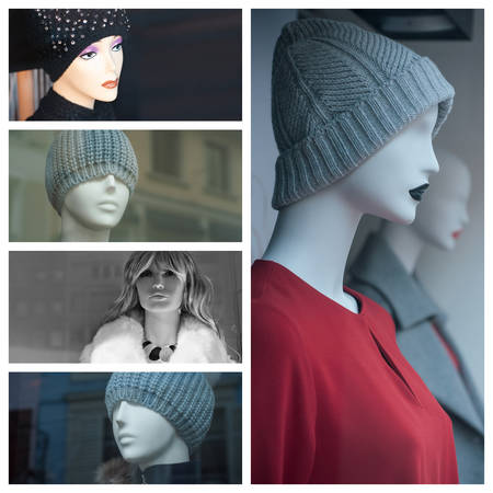 collection of winter fashion for women collageの写真素材
