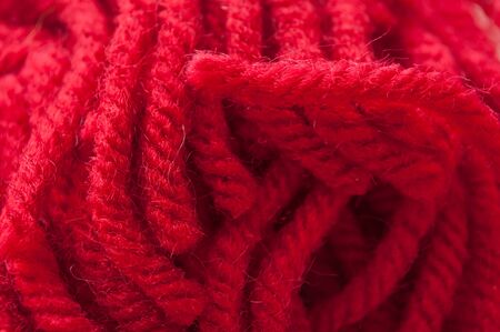 closeup of red wool wire textureの写真素材