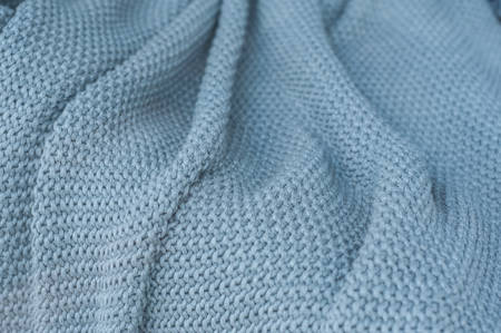 Closeup of grey woolen fabric textureの写真素材