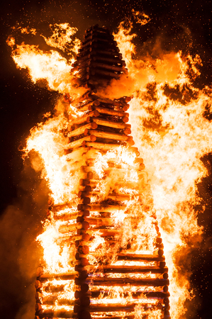 retail of big bonfire in outdoorの写真素材