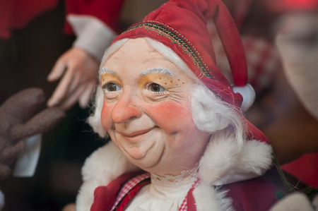 portrait of santa claus woman for christmas decoration in store showroomの写真素材