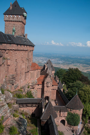 panorama of koenigsbourg castle on blue sky backgroundのeditorial素材