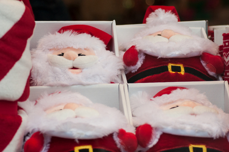 closeup of santa claus for christmas decoration in store showroomの写真素材