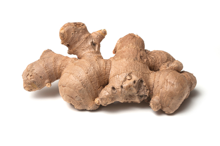 closeup of ginger on white backgroundの写真素材