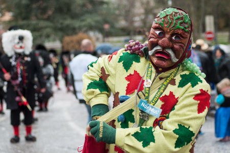 Pfastatt - France - 17 March 2019 - portrait of people  with monster mask  parading in the streetのeditorial素材