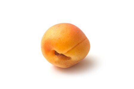 Closeup of organic apricot on white backgroundの写真素材