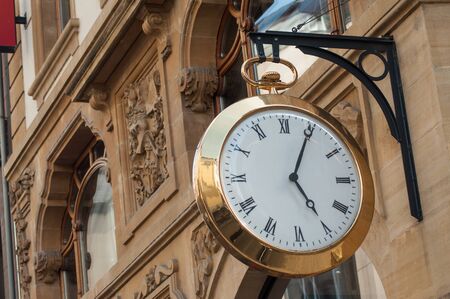 closeup of vintage clock in the streetの写真素材
