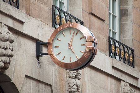 closeup of vintage clock in the streetの写真素材